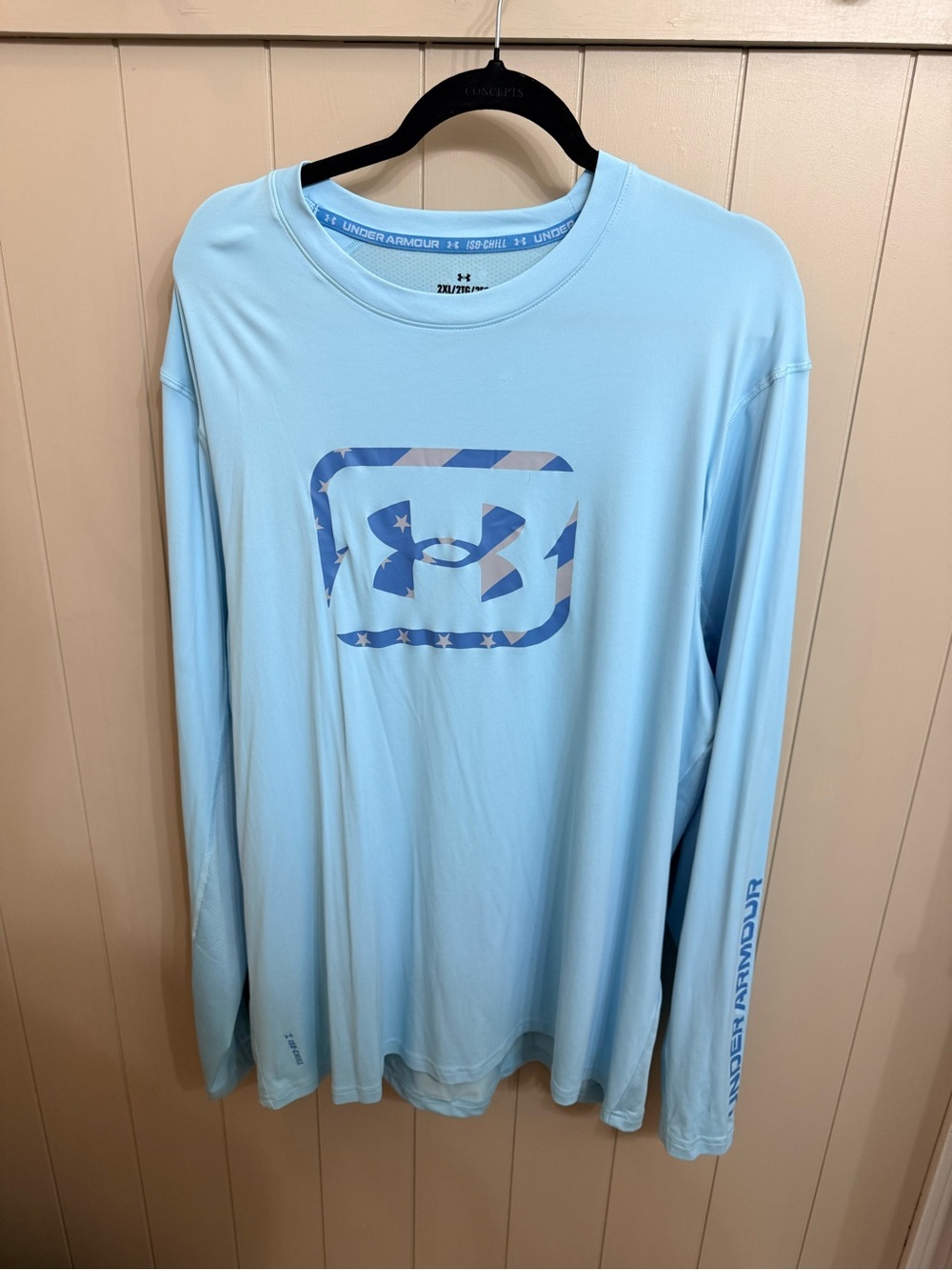 Under Armour Light Blue Long Sleeve Logo Performance Tee